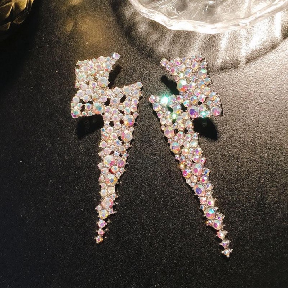 Lightening Bolt Earrings -Iridescent ⚡️⚡️